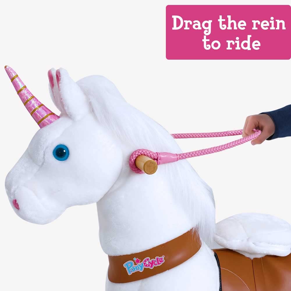 PonyCycle Ride on Horse Riding Unicorn Pink Reins Size 3 & 4 for Model U/E, Size 3 for Model X