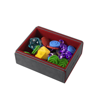 Gamegenic Token Keep - Premium Token Box For Safe Storage, Fits Dungeon 1100+ And Dungeon S 550+, Holds Tokens, Dice, And Cards, Fully Usable During Gameplay, Gray/Red Color, Made