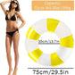 ONEPTY 2PCS Inflatable Pool Floats for Adults, Large Yellow Swim Rings, PVC Material, Summer Party Rafts