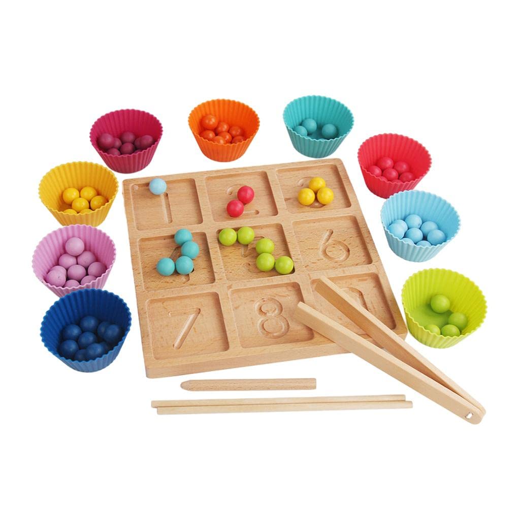 Trendynest Montessori Clip Beads Puzzle Game Number Tracing Board Kids Early Education | Toys & Hobbies | Preschool Toys & Prete
