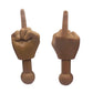 Tiny Hands 4.5-Inch Novelty Toys | Two Middle Finger Hands, Deep Brown | Plastic Puppets With Holding Sticks | Funny Gag Gifts, 