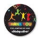 2 Round Trampoline Bounce Jump Birthday Party Favor Stickers - Set of 40