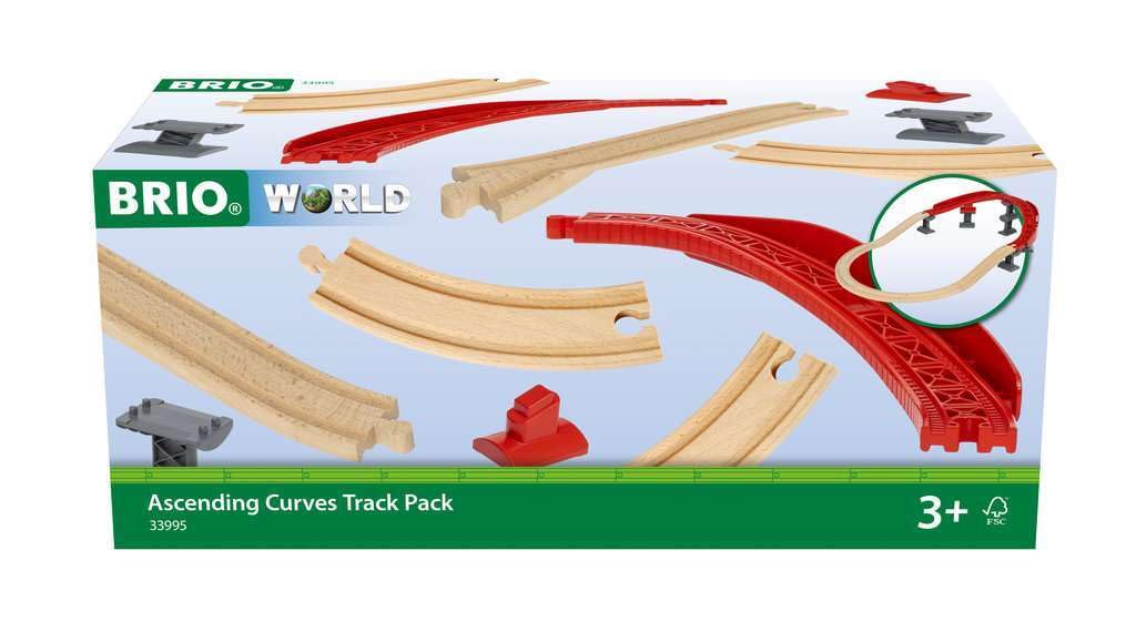 Brio Ascending Curves Track Pack - Expertly Crafted Railway Expansion | Fsc-Certified Beech Wood | Enhances Motor Skills | Perfect For Kids Aged 3+