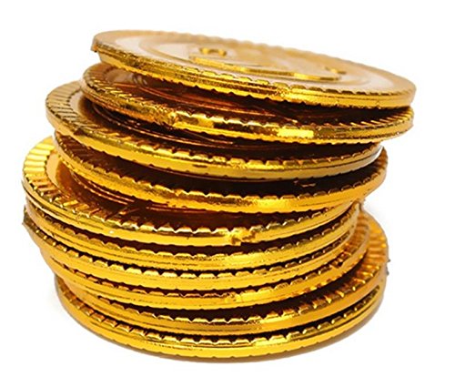 100Pcs Plastic Play Coins Gold Pirate Treasure Hunt Coins Toys For Kids Party Theme Props Decoration,Party Favor,Lucky Draw Game