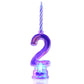 Novelty Place Birthday Number Candle Set, Flashing Multicolor Changing LED Birthday Cake Topper with 4 Wax Candles (Number 2)