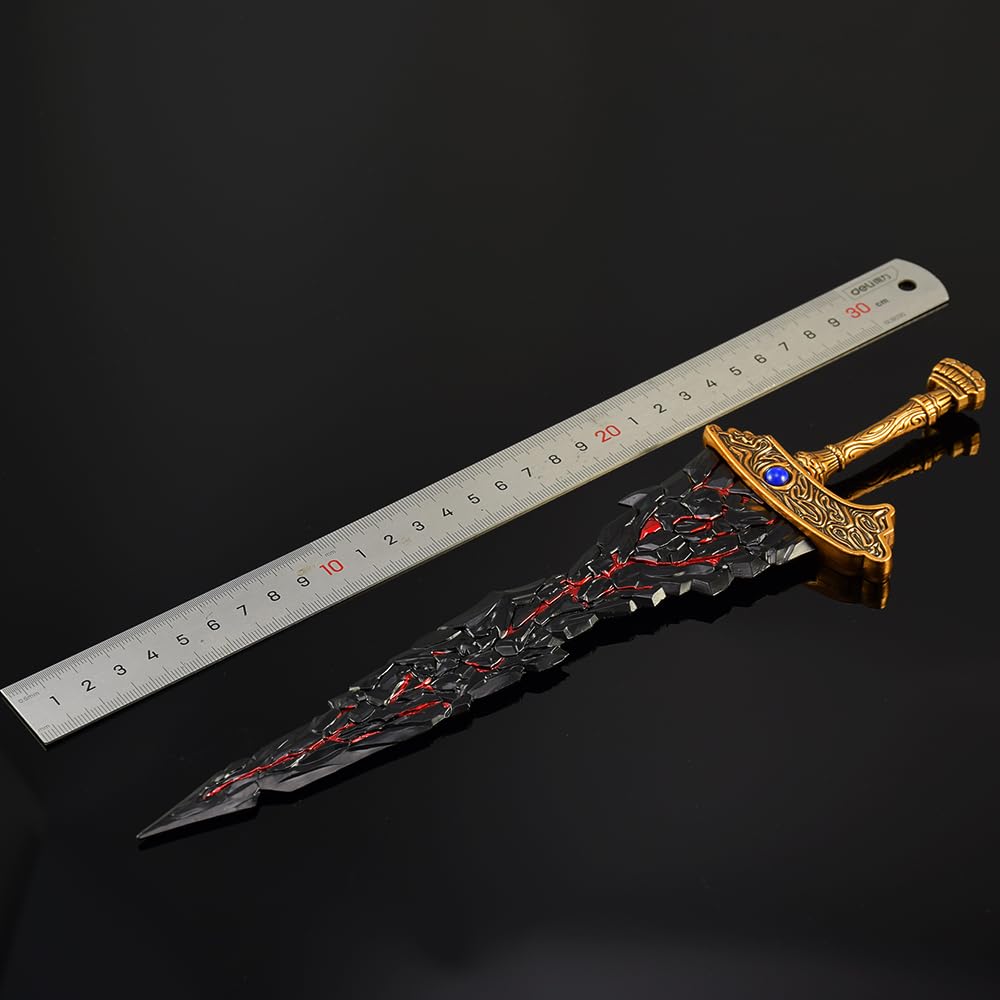 Superbuybox Elden Ring DLC Maliketh's Black Blade Giftbox - 11.5" Zinc Martial Arts Knife Desk Decoration Backpack Pendant