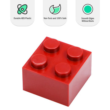 Unirolic Classic Building Bricks Set, 100 Piece 2X2 Basic Building Blocks Stem Creative Building Toys Compatible With All Major Brands(Red)