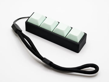 Four-Button Clicky Mechanical Switch Fidget Toy | Stim Toy, Stress Relief, Adhd (Black Base, Mint Green Keycaps)