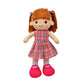 Linzy Toys, 16'' Little Sweet Hearts Interactive Soft Plush Rag Doll, Embroidered Face & Removable Clothes (90959), Plaid