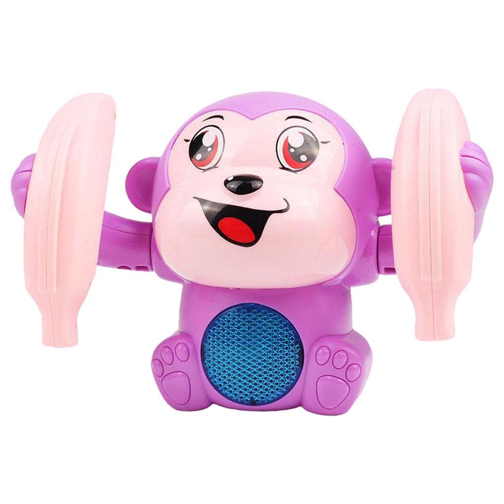 Ilsmysutra 1Pc Kids Toy Roll Over Monkey Toy With Light Interesting Educational Toy Purple|Toys For Baby|Developmental Baby Toys