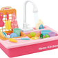 Honestum Electric Kitchen Sink Toy | Running Water, Dishes & Accessories | Pretend Play Dishwasher Set for Kids | Fun Role Play 