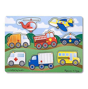 Melissa & Doug 8 Pack Vehicles Peg