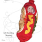 Baby'S Hot Dog Costume Bunting For Dress Up And Halloween - Hot Dog Bunting