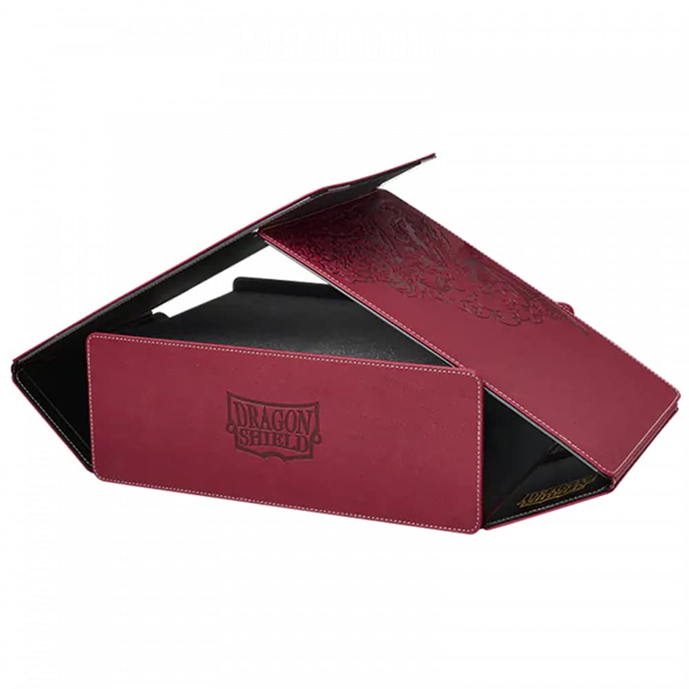 Arcane Tinmen Dragon Shield RPG Game Master Companion - Blood Red, 6 Foam Trays for 40+ Miniatures, Compatible with Official DND Spell Cards