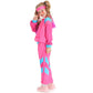 Jeleuon Boys Girls Retro Hip Hop 80S Tracksuit Costume Dance Sportswear Top Pants Sets Outfit Colorblock Windbreaker Sets S