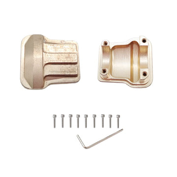 2PCS Brass Diff Cover Front and Rear Axle Diff Cover for 1/18 RC Crawler Car TRX4M Upgrade Parts