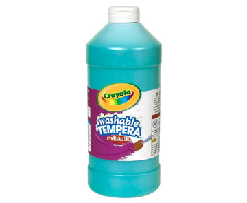 Crayola Washable Tempera Paint For Kids, Turquoise Paint, Classroom Supplies, Non Toxic, 32 Oz Squeeze Bottle