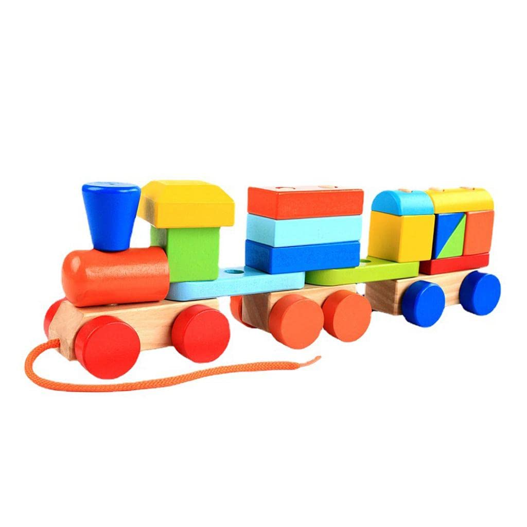 Calandis Wooden Stacking Train Montessori Educational For Preschool 1 2 3 Year Old | Other Educational Toys | Educational