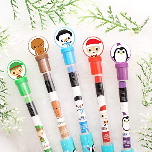 Holiday Smencils - Hb #2 Patented Gourmet Scented Fun Pencils, 5 Count - Stocking Stuffer, Gifts For Kids, School Supplies, Party Favors, Classroom Rewards