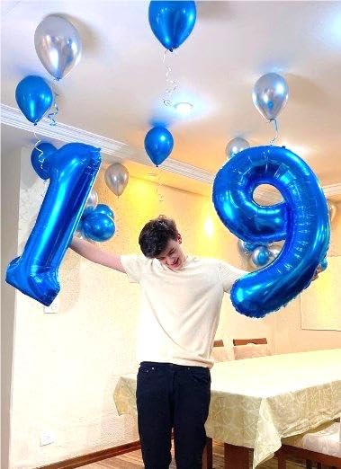 Large Foil Navy Blue Number 9 Balloon 40 Inch, Mylar 9Th Number 9 Birthday Balloons, 9 19 29 39 59 99 Blue Party Decorations, Gi