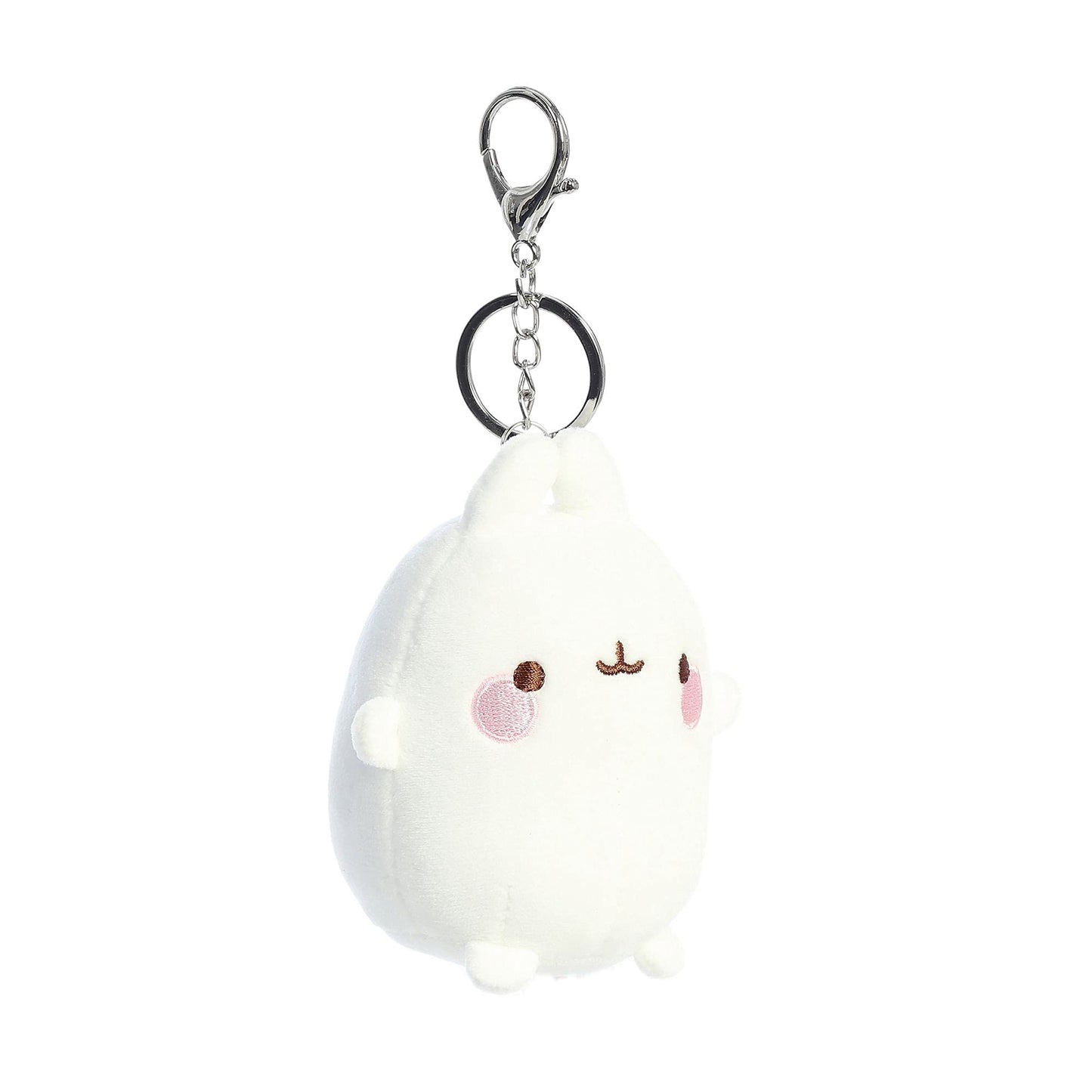 Aurora Playful Molang Keychain Stuffed Animal - Adorable Characters - Playful Fun - White 4 Inches