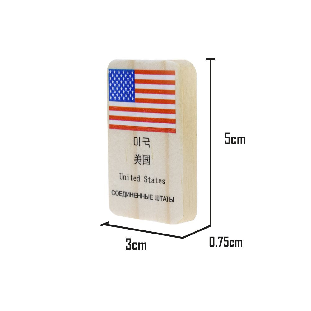 Hsomid Wooden Educational Toys For Kids World Flag Learning Educational Toy (Domino)