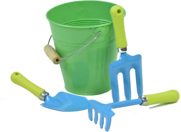 G & F Products 10051 Justforkids Kids Water Pail With Garden Tools Set, Green