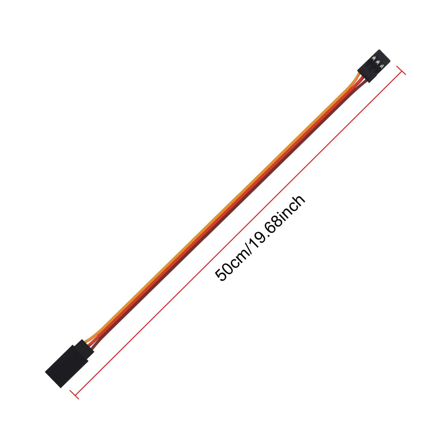 ACEIRMC 10pcs 3-Pin Servo Extension Cable Cord Female to Male Lead Wire Connector JR for RC Car Airplanes Remote Control (50cm)