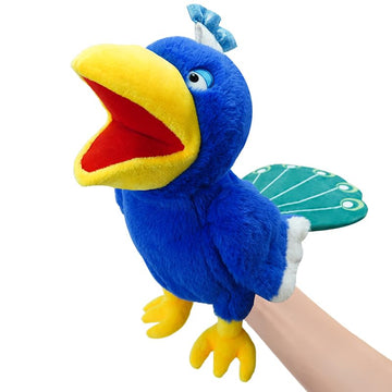 okegztoa Puppets Peacock Hand Puppet 13.8 Animal Puppet Peacock Puppets Bird Stuffed Animal Hand Puppets for Kids with Movable Mouth Puppet Plush Multi-Color Toy Bird Puppet Role Play Teaching(Blue)