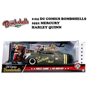 Jada Toys 1: 24 1951 Mercury W/Harley Quinn Figure, Green