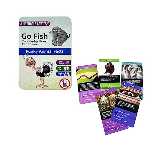 The Purple Cow Go Fish! - Funky Animals Facts - The Classic Card Game With A General Knowledge Boost For Kids & Families Ages 6+