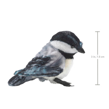 Folkmanis Mini Chickadee Finger Puppet, White; Black;Gray