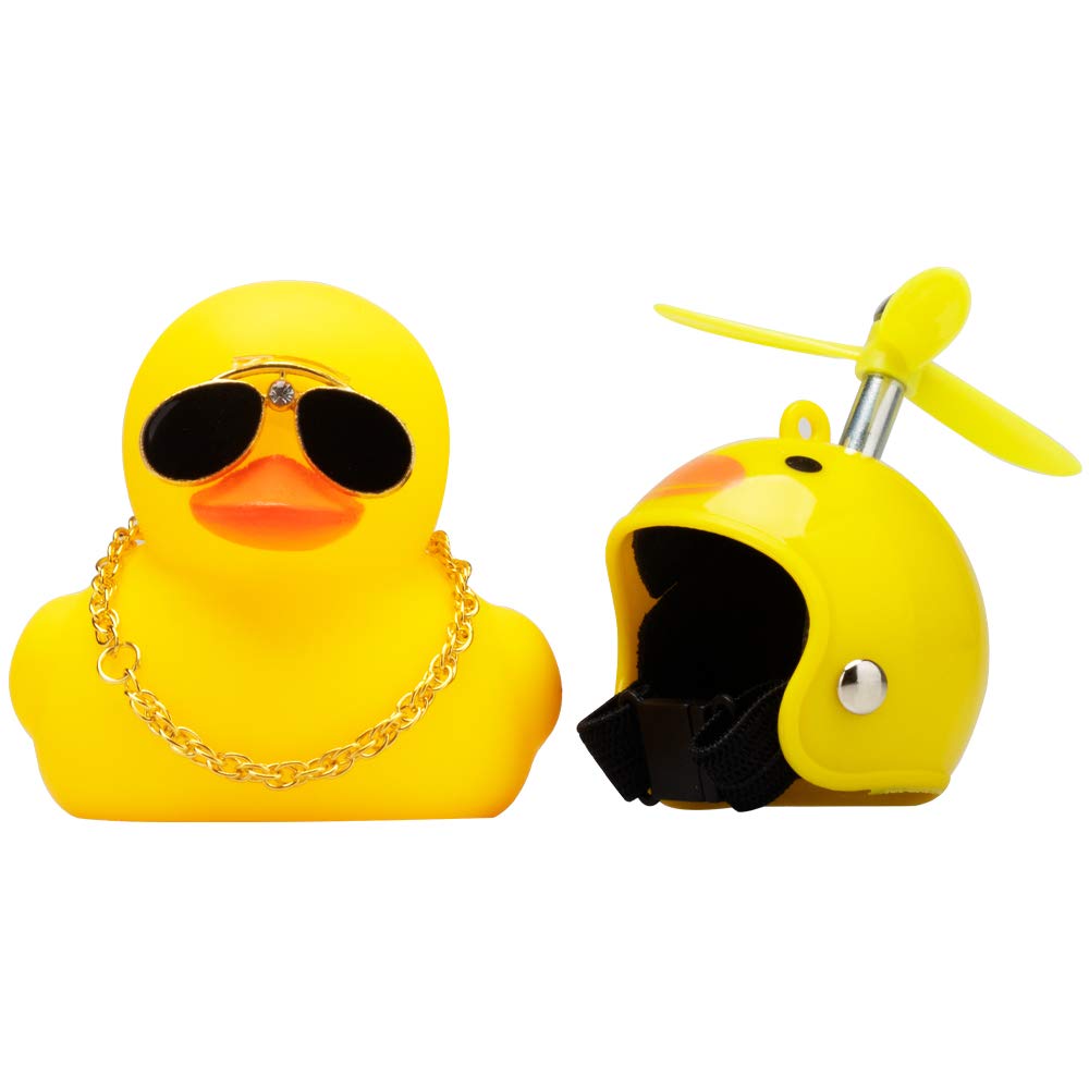 Wonuu Rubber Duck Car Decorations Cute Yellow Duck Car Dashboard Ornaments With Propeller (W-Chicken)
