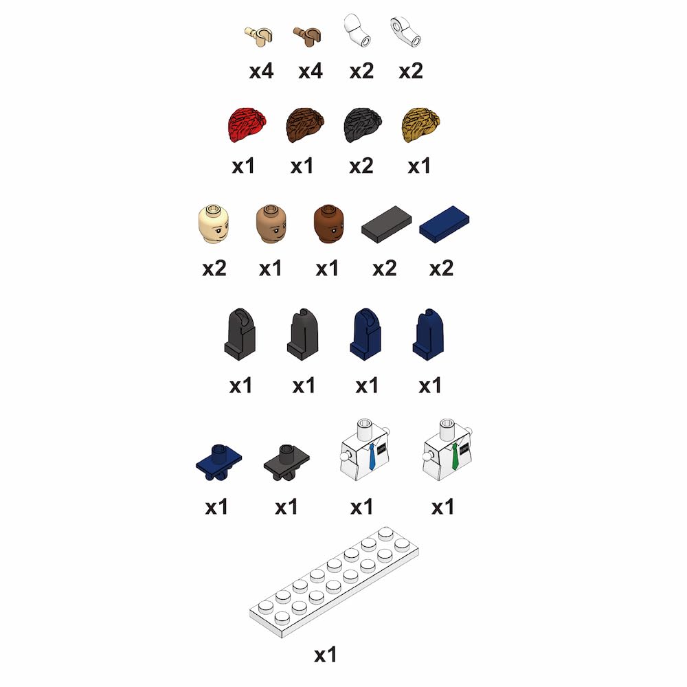 Generic Elder Missionary Figurines - 32 Pieces - Plastic - Ages 8+ - Multiple Color Options