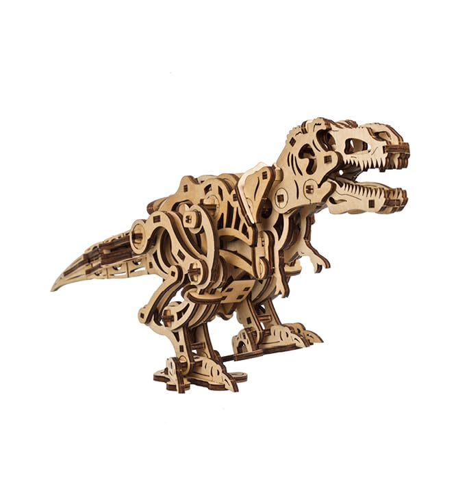 UGEARS Wooden 3D Puzzles for mature-themeds - Tyrannosaurus Rex Dinosaur Model Kit Craft Kits for mature-themeds Women and Men - 3D Wooden Dinosaur Automaton Models for mature-themeds to Build Wood Puzzles mature-themed - 249 Pcs