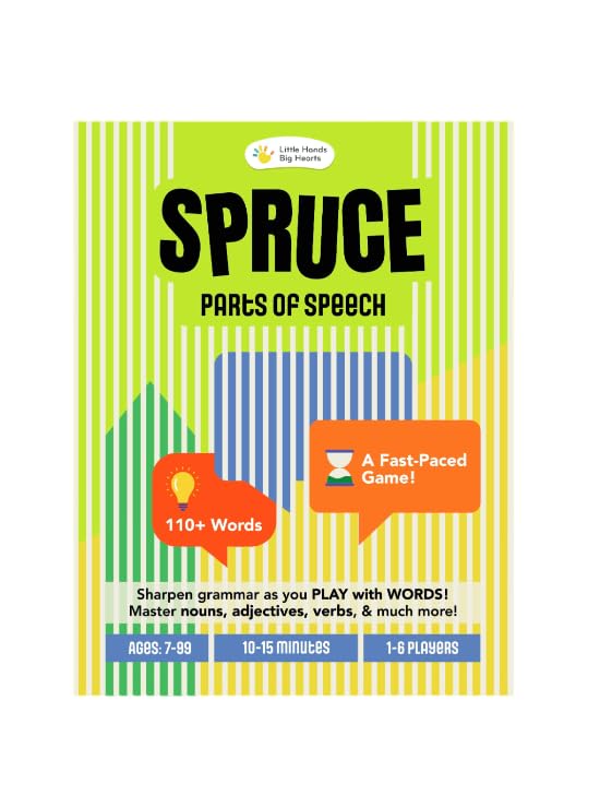 Spruce Grammar Card Game for Kids & Families | Educational Parts of Speech Learning Game | 125 Cards | ScreenFree Family Board 