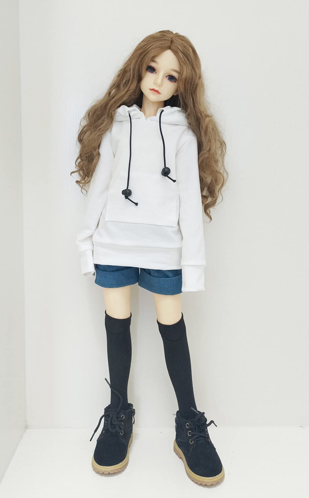 30Cm / 45Cm / 60Cm Doll Clothes 1/3 1/4 1/6 Bjd Doll Accessories Bjd Sd Diy Fashion Hoodie Toys Dolls Clothing (1/4,White)