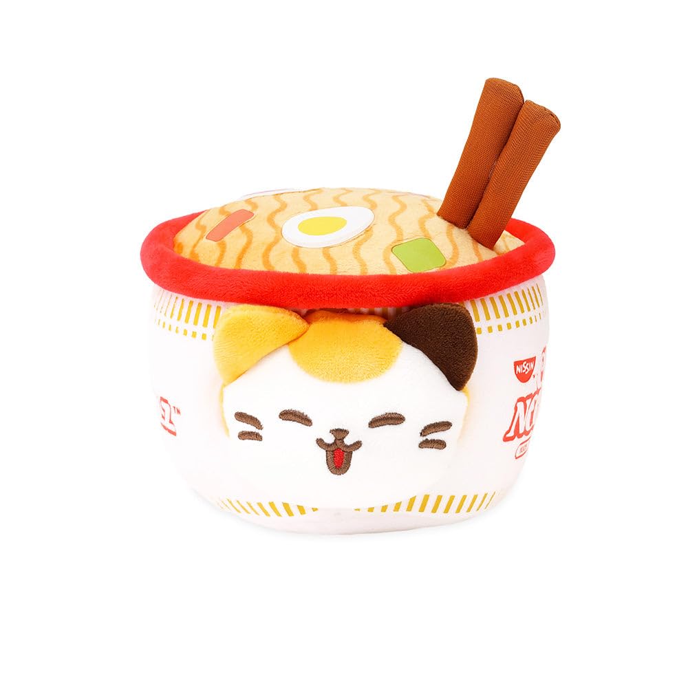 Anirollz x Nissin Cup Noodles Bowl Calico Kittiroll Outfitz Plush - Adorable Collectible Plush Toy in Ramen Cup Costume