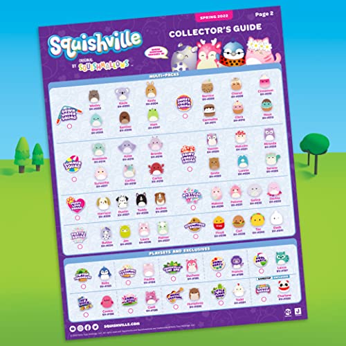 Squishville by Original Squishmallows Summer Squad - 2-Inch Anastasia, Aziza, Brenda, Suneetha, Carlito, & Carlos Plush - Toys f