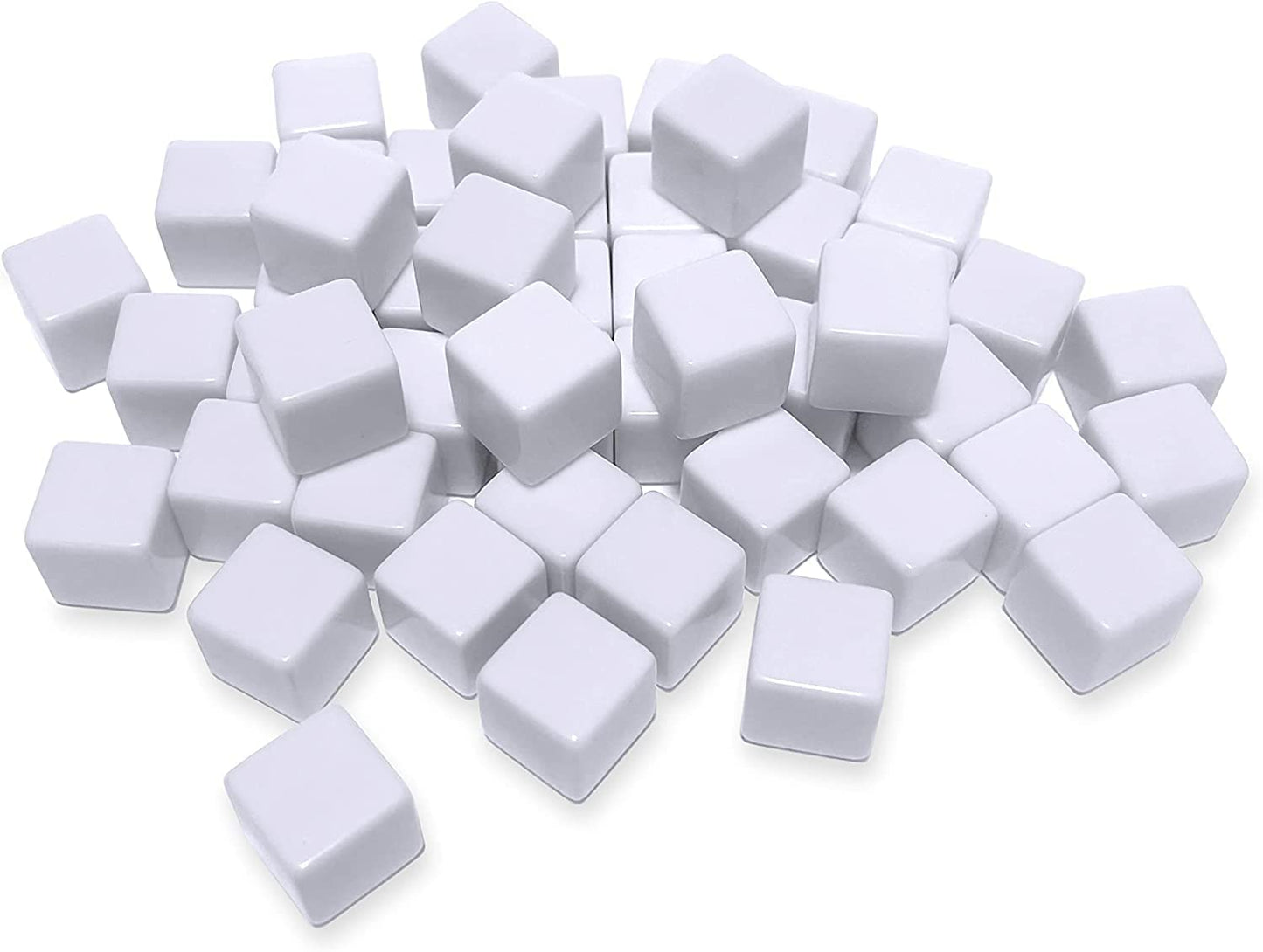 100 PCS Blank White Dice 16MM Acrylic Dice Blank White Cubes with Smoothed Surface Six Sided Dice for Board Games, DIY