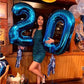 Big Navy Blue 0 Number Balloon 40 Inch, Foil 0 Number Balloons, Number Zero Balloons For 10 20 30 40 50 60 70 80 90 100 Women Me