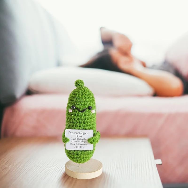 Ruifengsheng Emotional Support Doll, Handmade Cucumber Crochet Doll - Emotional Cute Support Pickle Crochet Potato For Girls, Pe