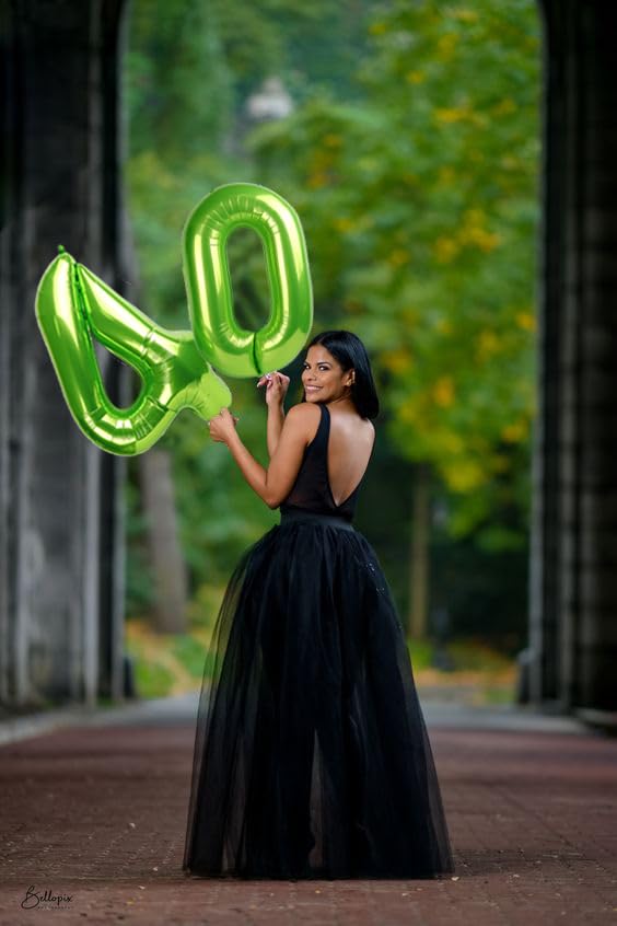 Number Balloon 40 Inch Big 0 Light Green Giant Balloons, Baby Girl Boy Dinosaur Birthday Decorations For 10 20 Birthday Decor, J
