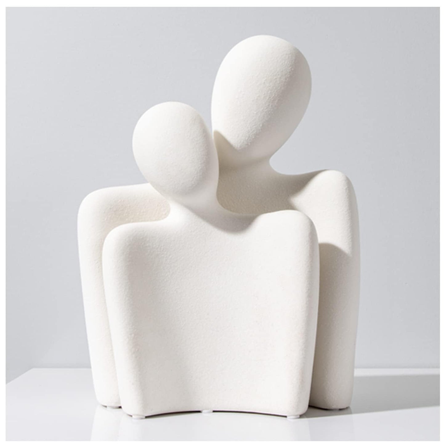 Katoonx Hugging Couple Statues Ceramic Lover Figurine Characters Coffee Table Decor (White)