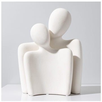 Katoonx Hugging Couple Statues Ceramic Lover Figurine Characters Coffee Table Decor (White)