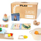 Woodmam Montessori Toys For Babies 6-12 Months, 9 In 1 Educational Wooden Toys Set, Includes Object Permanent Box, Stacking Cups, Mirror Puzzle, Ring Stacker And More