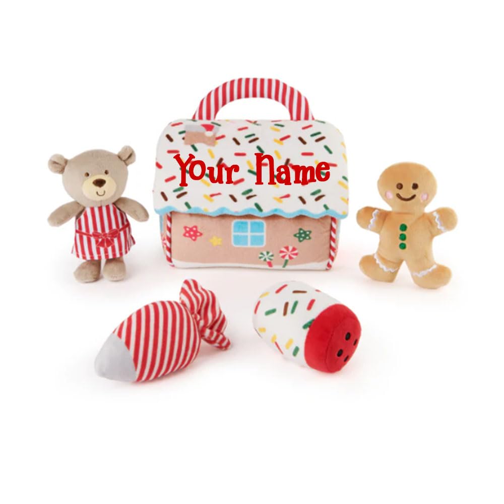 The Trendy Turtle Personalized My First Sound Toys and Bag Sets Plush Stuffed Playsets for Boys and Girls (Personalized Gingerbr
