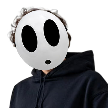 Varuotu Shy Guy Mask White Anime Mask Halloween Mask Funny Face Mask Halloween Costume Cosplay Props Accessories (Boy)