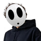 Varuotu Shy Guy Mask White Anime Mask Halloween Mask Funny Face Mask Halloween Costume Cosplay Props Accessories (Boy+Black Cloa