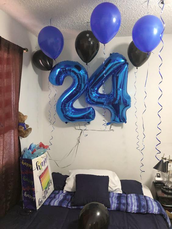 Navy Blue 4 Balloon, Number Balloon 40 Inch, 4Th Blue Party Decorations, Four Large Numbers For Party Decor, Number 4 Balloon